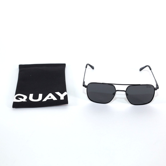 Quay Australia BODYGUARD Polarized Square Aviator Sunglasses - Black/Black - NWT - Picture 9 of 9